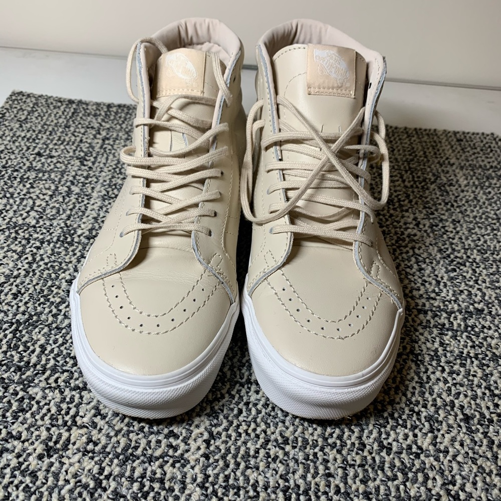 EUC Vans Leather Veggie Tan Sk8 Hi 721356 No Zip